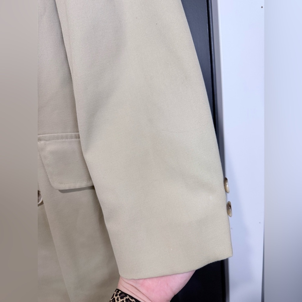 London Fog Tan Trench Coat with Checkered Interior - Picture 12 of 14